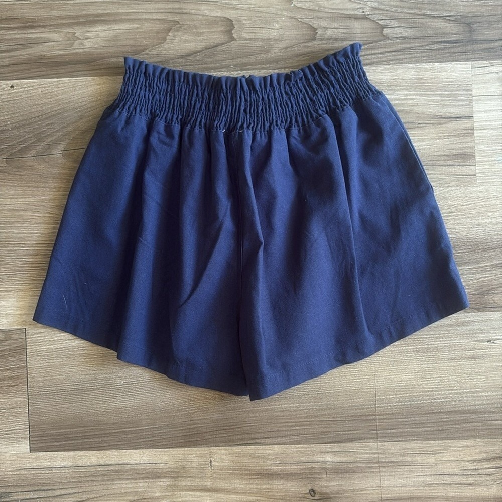 Mint Women's‎ Size Small Shorts Navy Blue Cotton Linen Blend  Vacation Resort - Picture 7 of 12